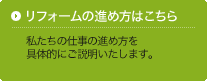 リフォームの進め方はこちら - 私たちの仕事の進め方を具体的にご説明いたします。